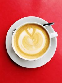 Directly above shot of coffee cup