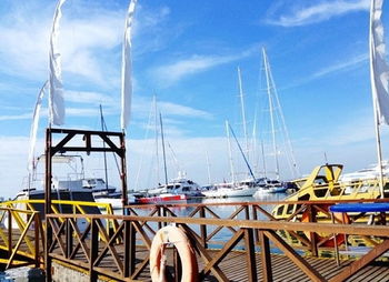 Boats in harbor