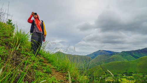 Scenic view of mountains against sky