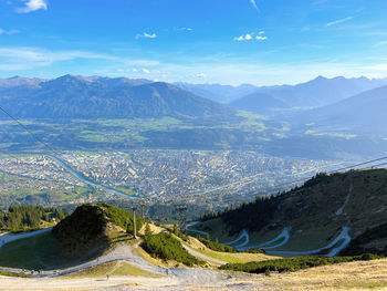 Scenic view of mountains against sky