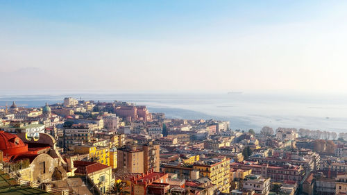 Aerial view of city at waterfront