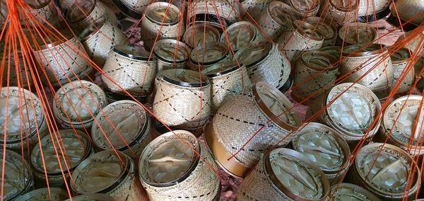 Full frame shot of old sale at market stall