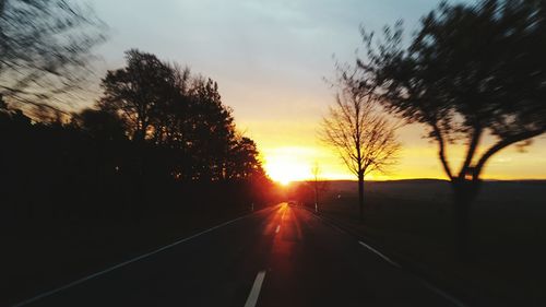 Country road at sunset