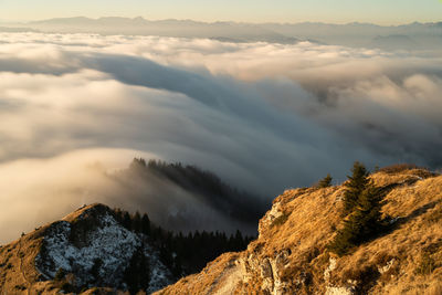 Scenic view of mountains against sky