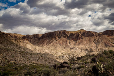 Scenic view of rocky mountains against sky