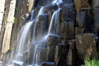 Low angle view of waterfall