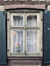 Closed window of old building