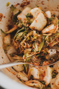 High angle view of food in bowl