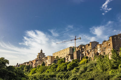 Low angle view of buildings against sky