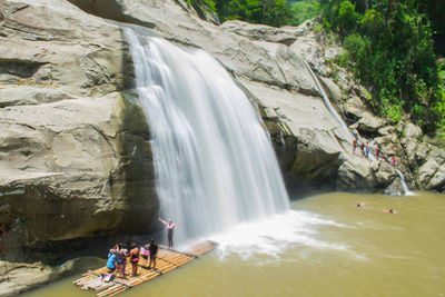 Scenic view of waterfall