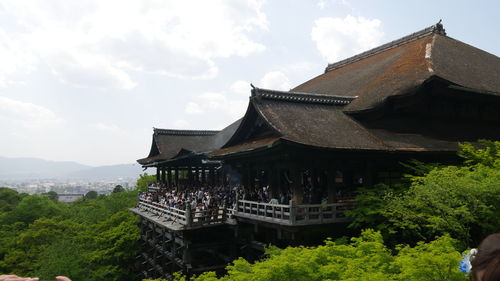 Low angle view of temple against sky