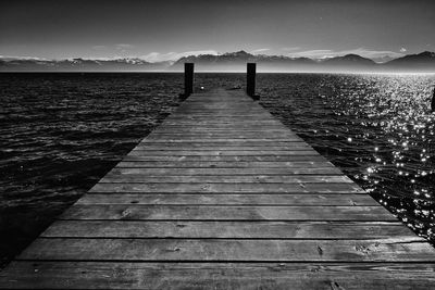 Wooden pier on sea