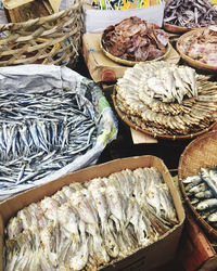 High angle view of food on table