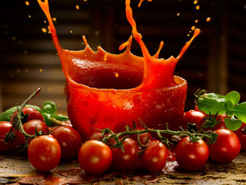 Close-up of tomatoes on table