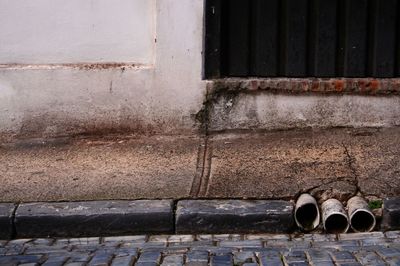 Damaged wall of old building