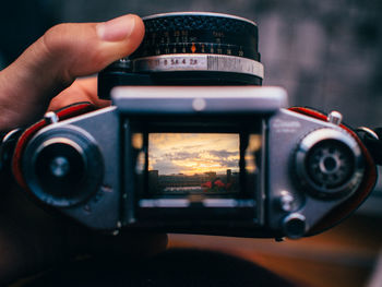 Close-up of camera phone