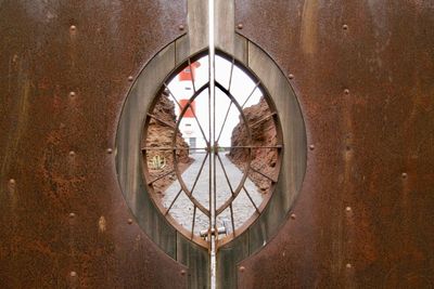 Close-up of rusty window