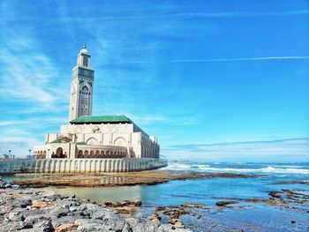 Scenic view of hassan ii mosque in casablanca, morocco