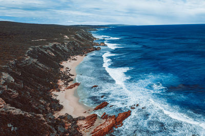 Aerial image of a perfect surfing spot in yallingup. western australia