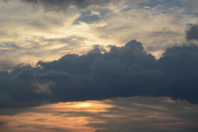 Low angle view of cloudy scenic sky