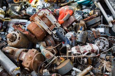 Close-up of scrap equipment