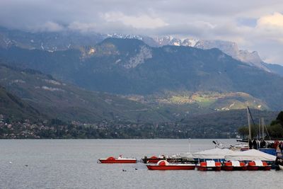 Scenic view of lake against mountains