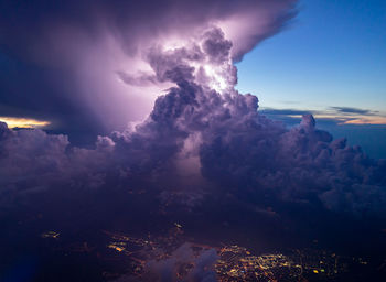 Scenic view of cloudy sky during sunset