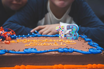 Close-up of birthday cake