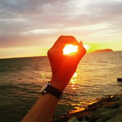 Scenic view of sunset over sea