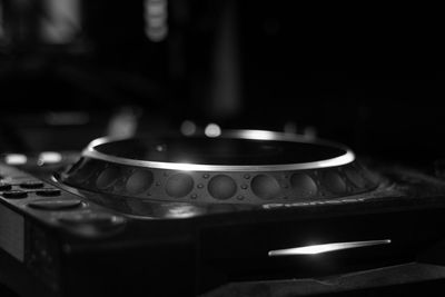 Close-up of dj turntable