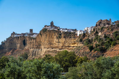 Low angle view of fort against sky