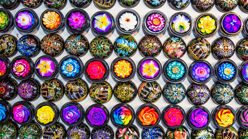 Full frame shot of multi colored for sale in market