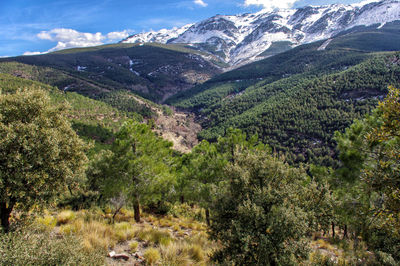 Scenic view of mountains against sky