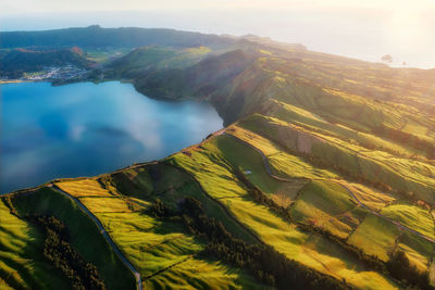 Aerial view of mountain range