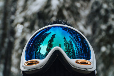 Close-up of ski goggles