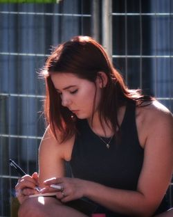 Portrait of young woman