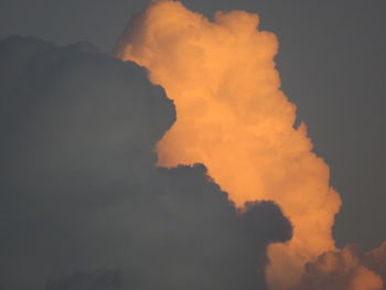 Low angle view of orange sky