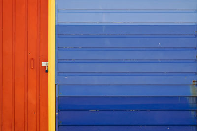 Full frame shot of blue timber wall