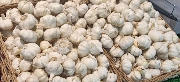 High angle view of vegetables for sale in market