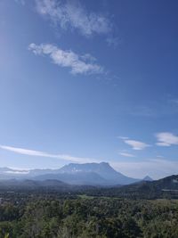 Scenic view of kinabalu mount from kota belud 