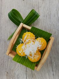 High angle view of vegetables on cutting board