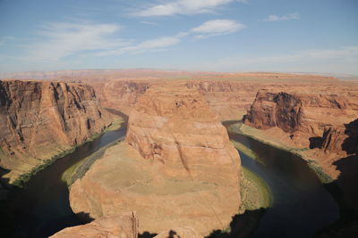 Scenic view of rock formations against sky