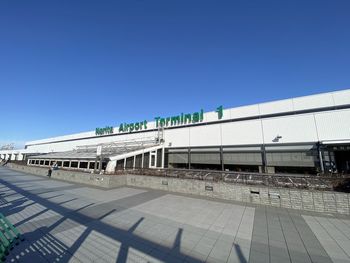 Building against clear blue sky