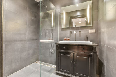 Interior of modern bathroom