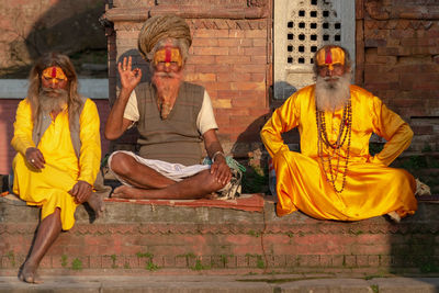 People sitting in temple