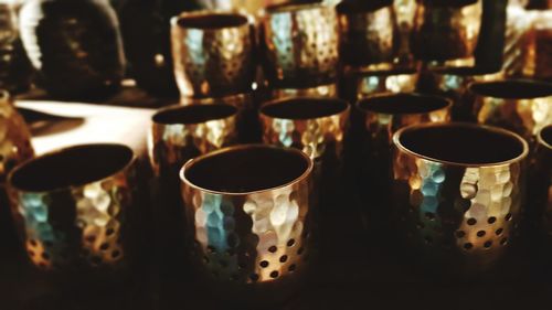 Close-up of wine glasses