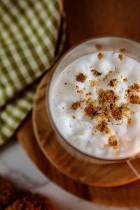 Close-up of a cappuccino 