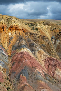 Colorful hills in altai republic, named mars 2. nature environment background. 