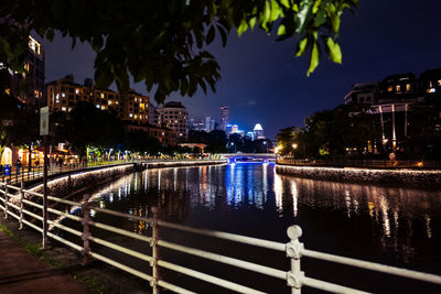 Illuminated city at night