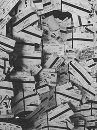 High angle view of text on paper